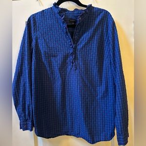 Womens Talbots Blue Plaid Top - Sz Medium